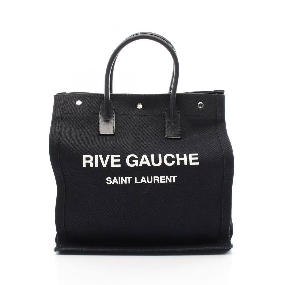 Saint Laurent Paris Rive Gauche tote bag canvas leather black